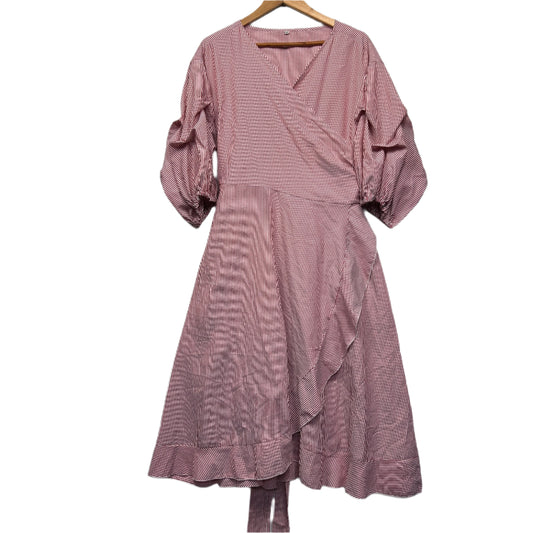 Wrap Dress Size 16 18 Red White Striped