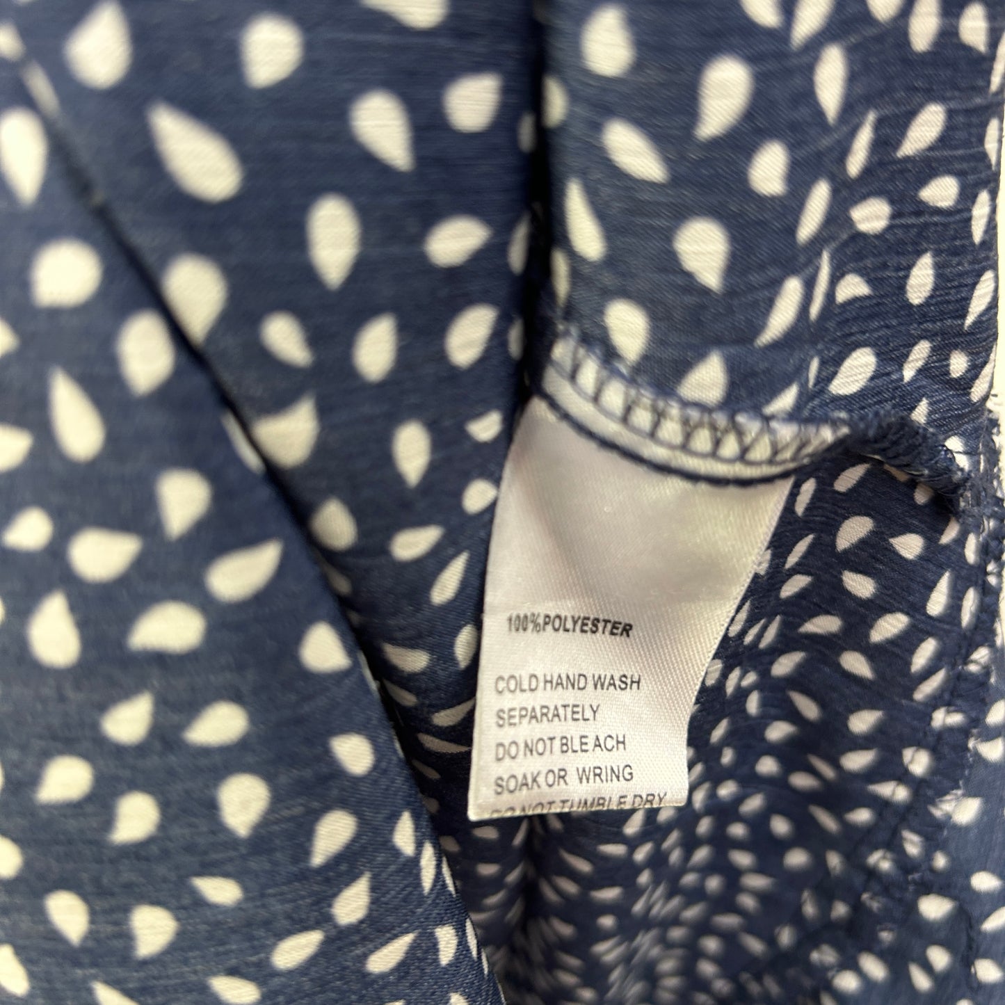 Miracle Navy White Spotted Dress - Size 16
