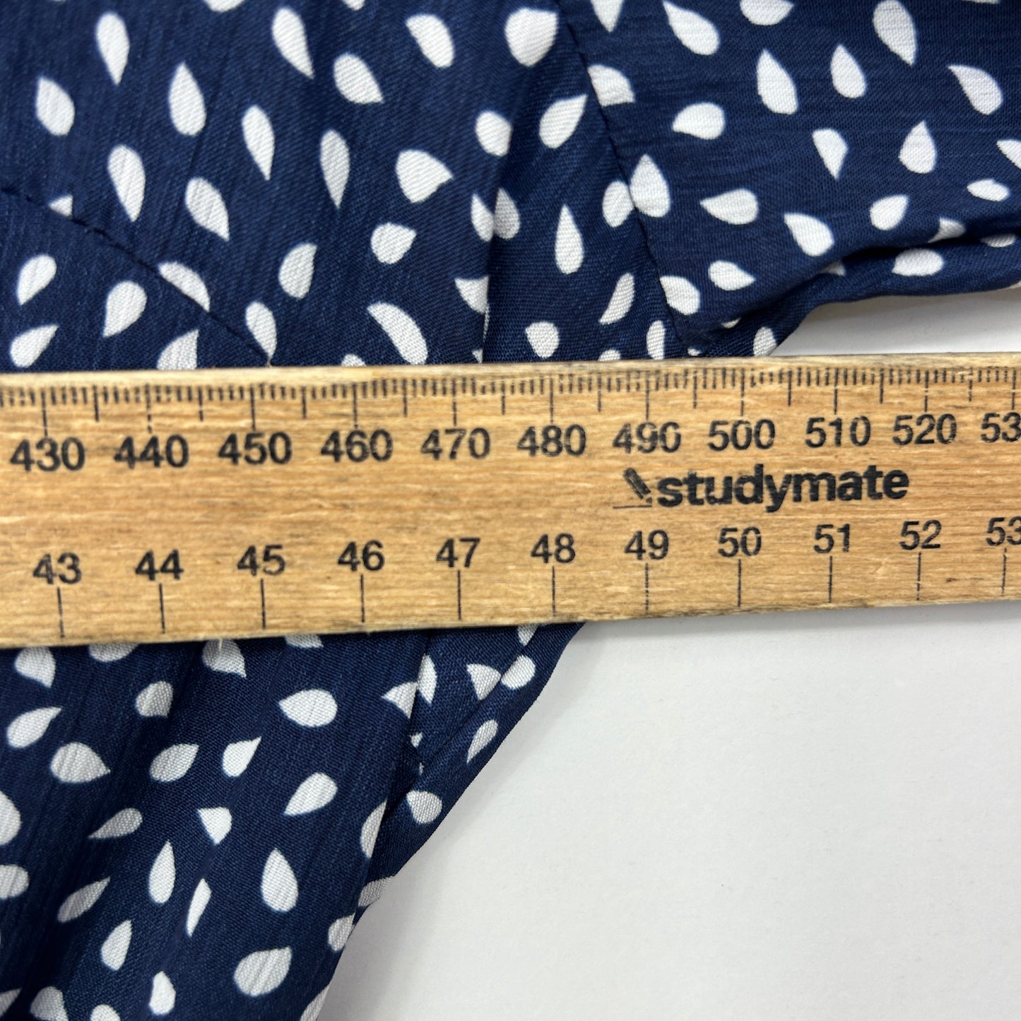 Miracle Navy White Spotted Dress - Size 16