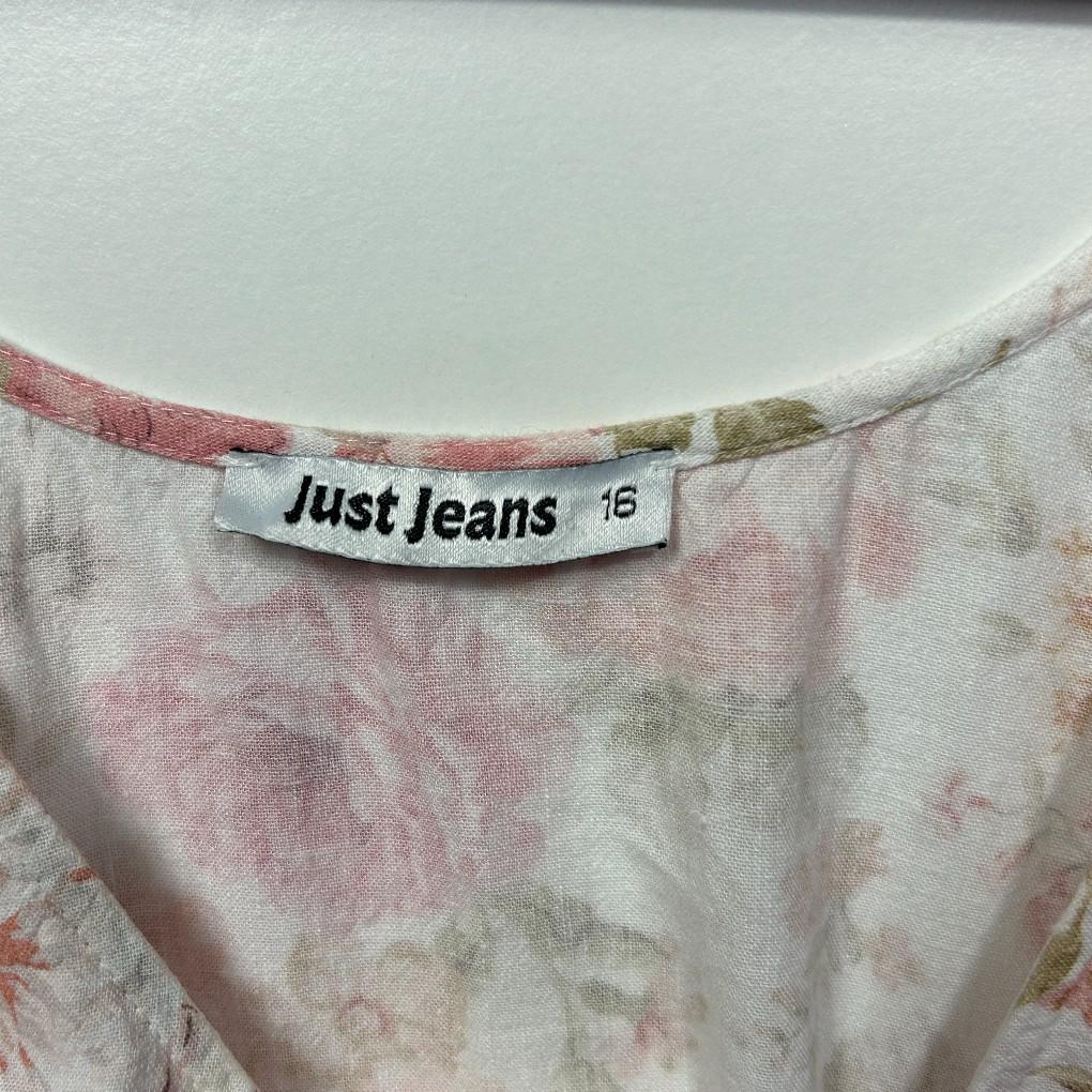 Just Jeans Pink Floral Linen T- Size 18