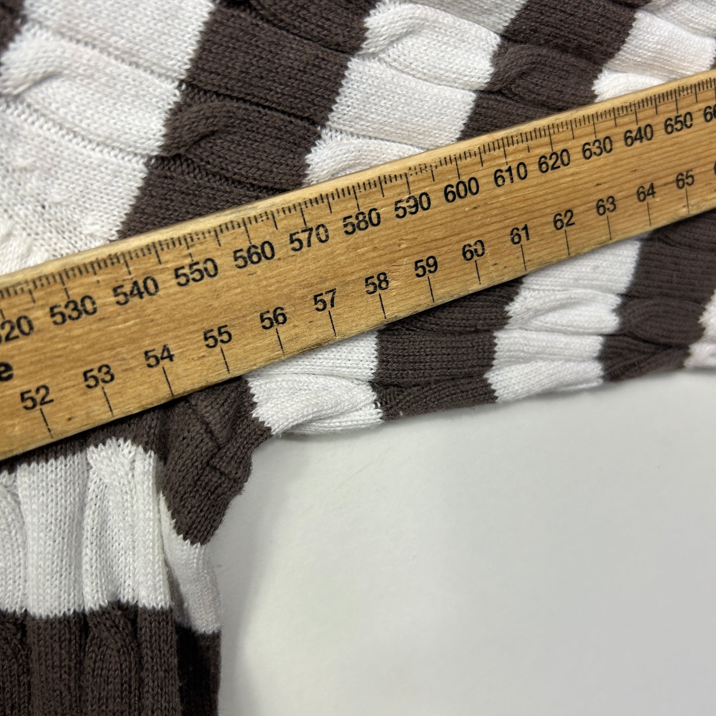 Regatta Brown and White Striped Knit Top Cardigan - Size 16