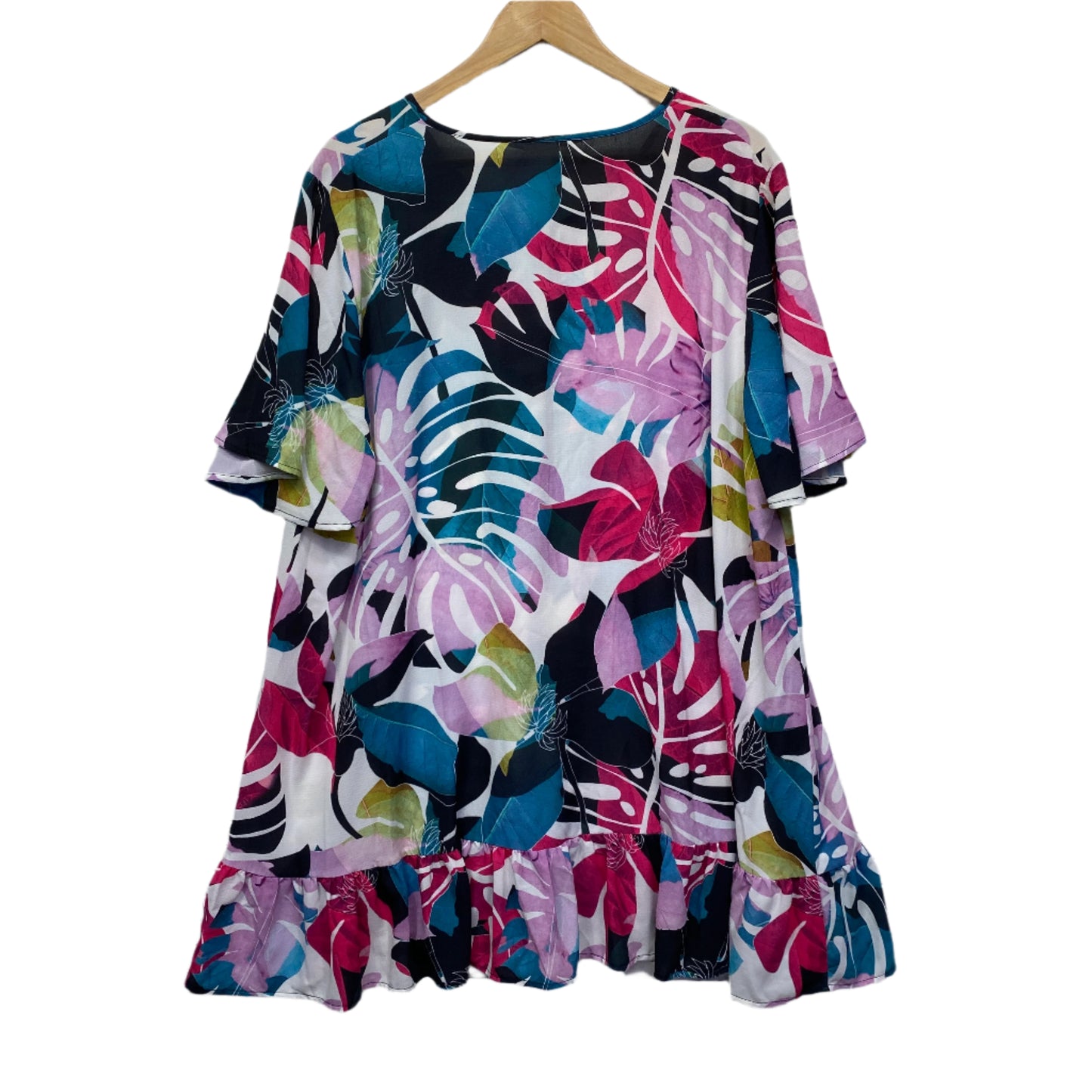 Virtuelle Top Size 24 Multicoloured Floral Short Sleeve Smock Tunic