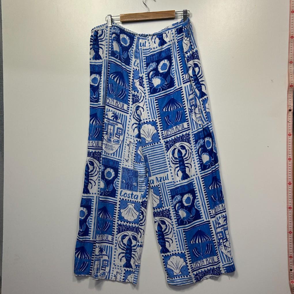Ed.it.ed Blue Print Linen Pants - Size 20