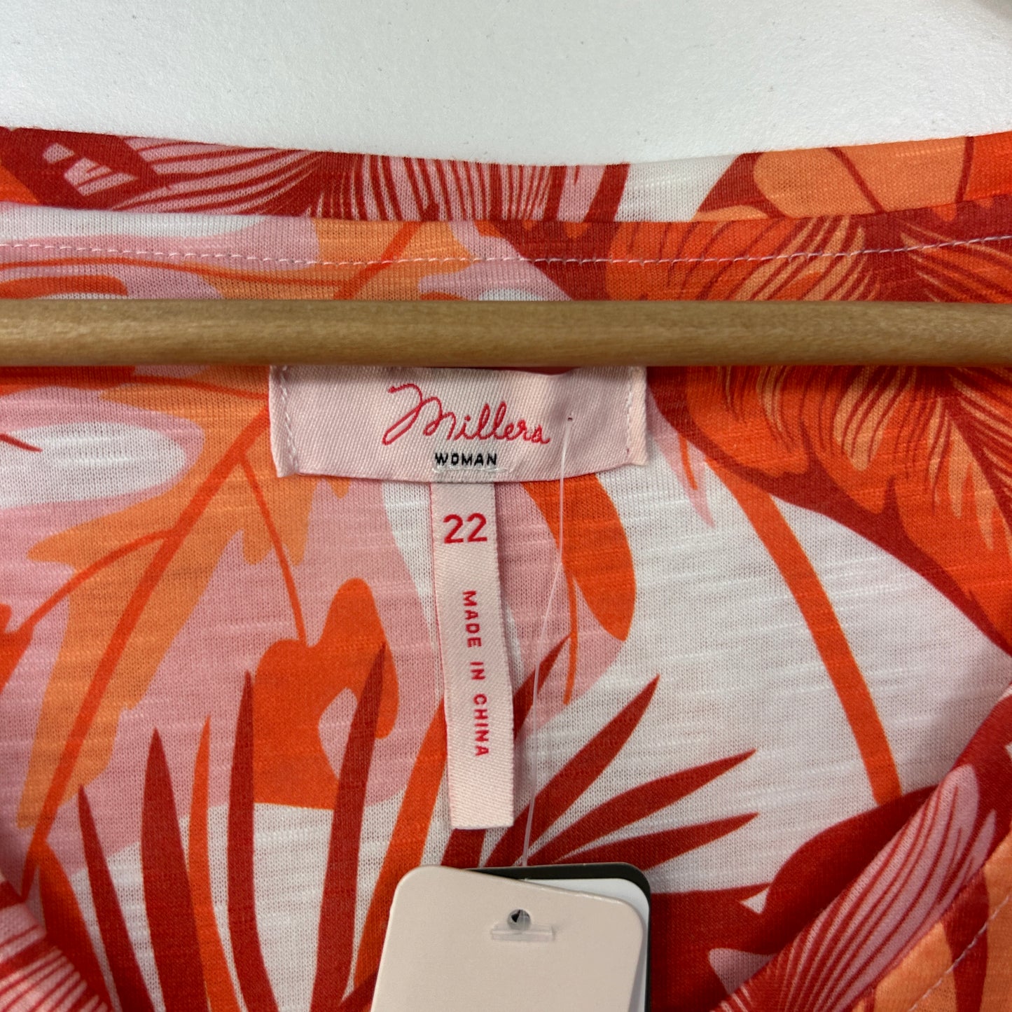 Millers Orange Tropical Floral Print Top - Size 22