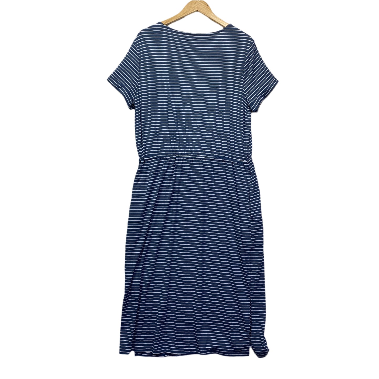 Anko Midi Dress Size 18 Blue Striped Pockets Casual New