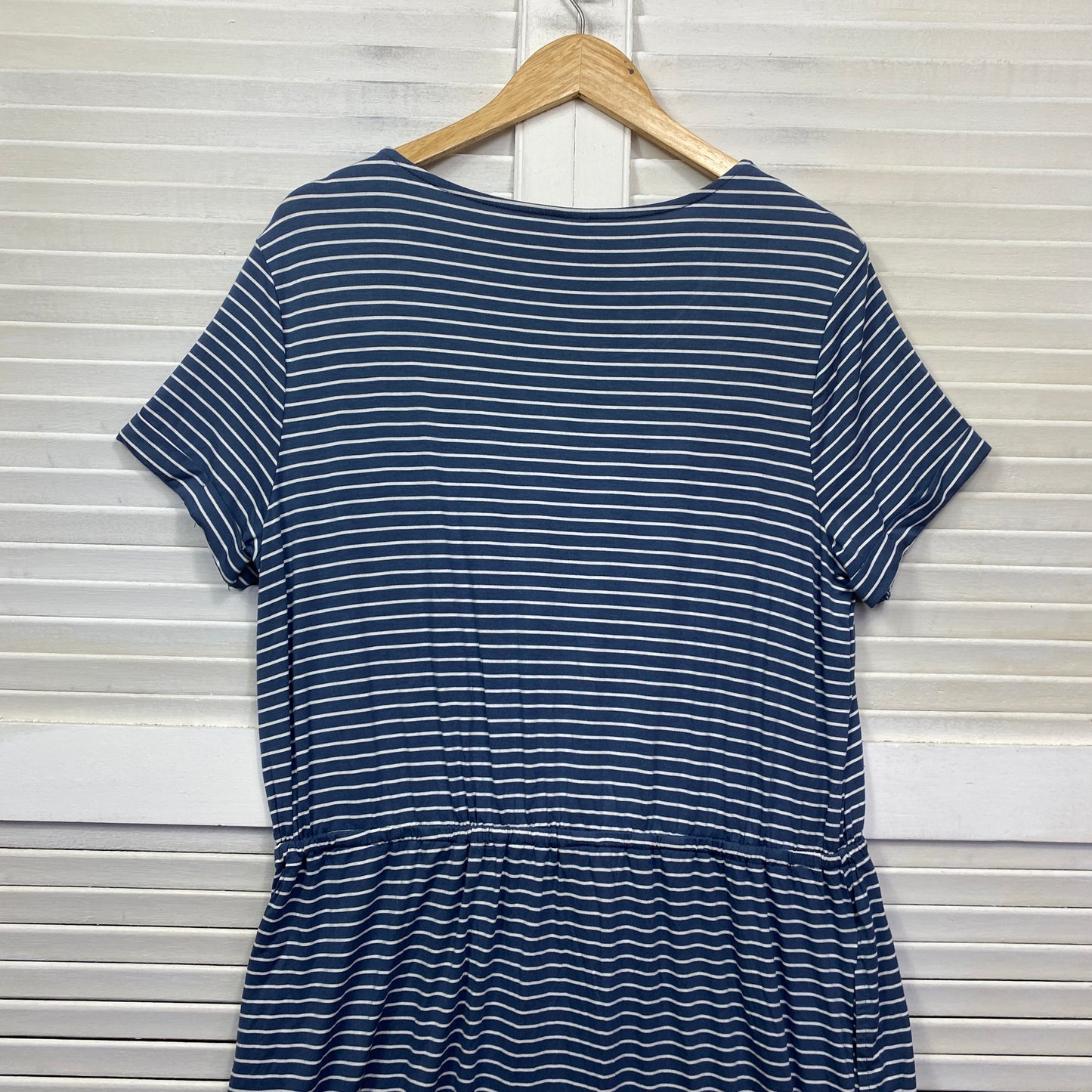 Anko Midi Dress Size 18 Blue Striped Pockets Casual New