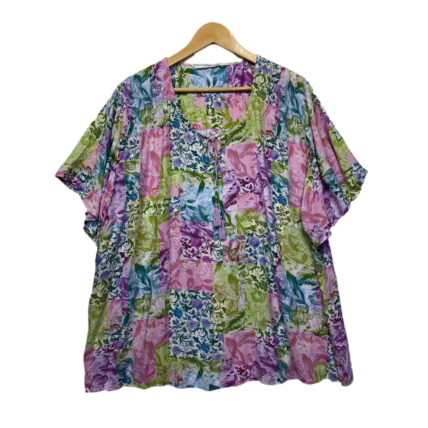 Virtuelle Top Size 24 Multicoloured Floral Short Sleeve