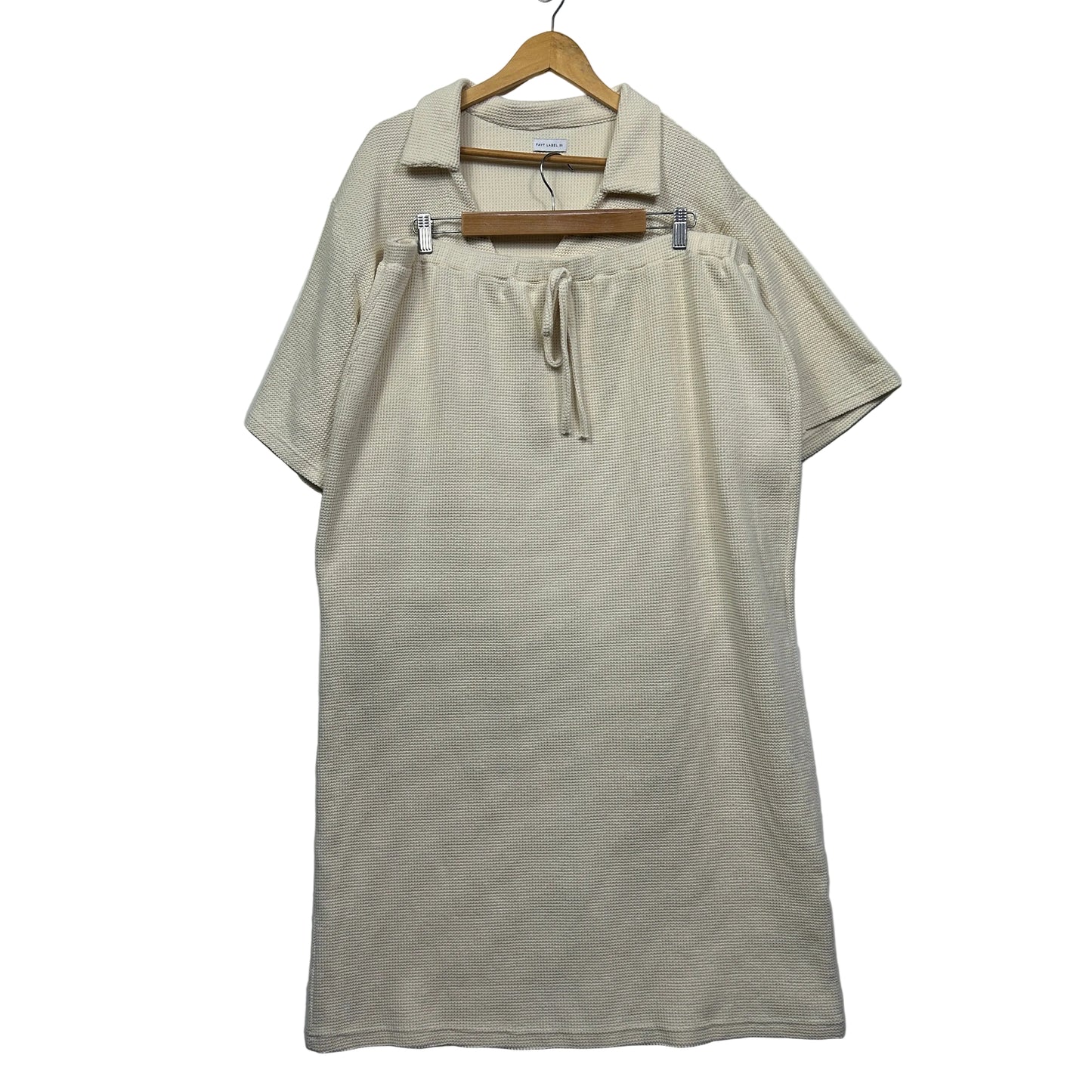 Fayt The Label Cream Textured Two-Piece Top and Skirt Set - Size 22