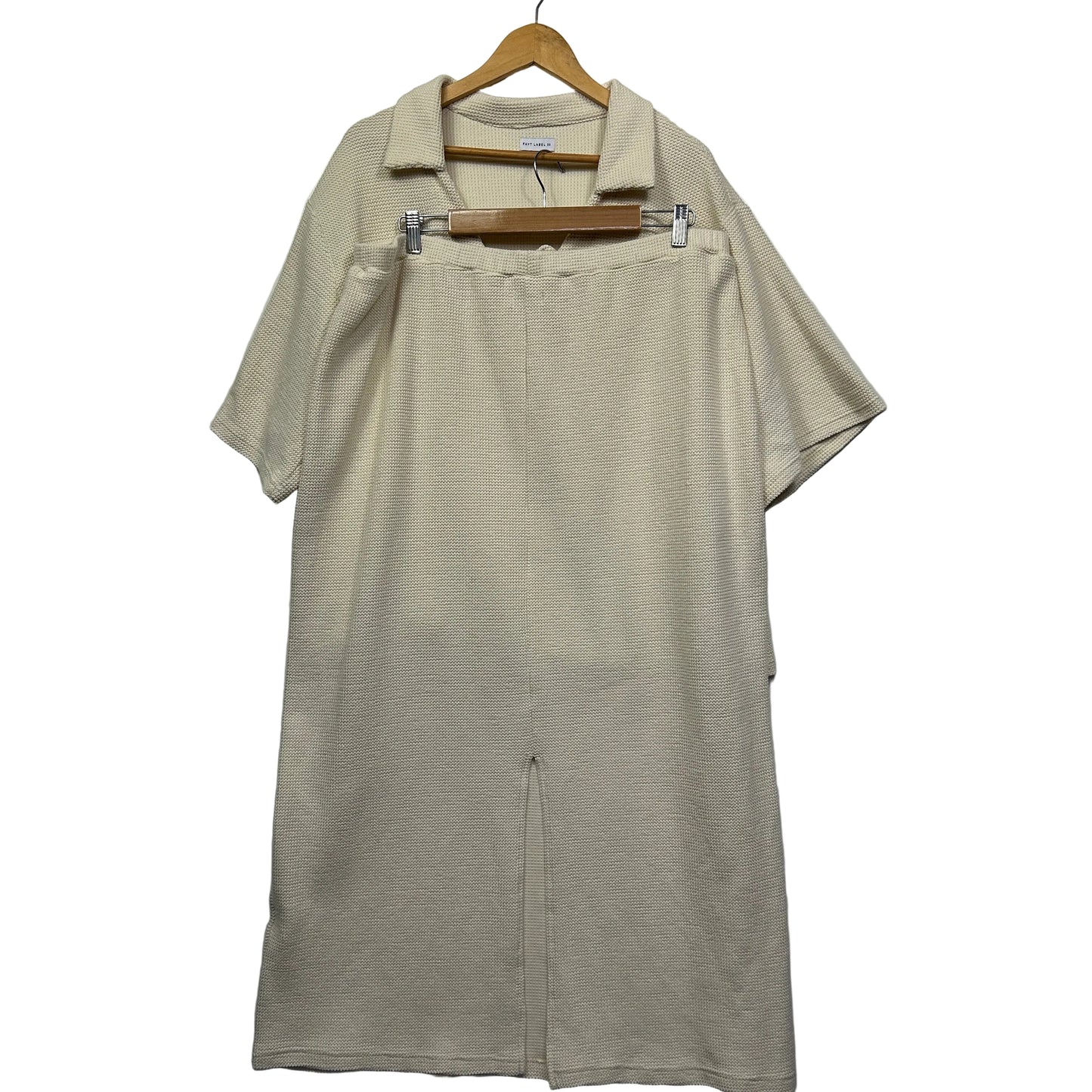 Fayt The Label Cream Textured Two-Piece Top and Skirt Set - Size 22