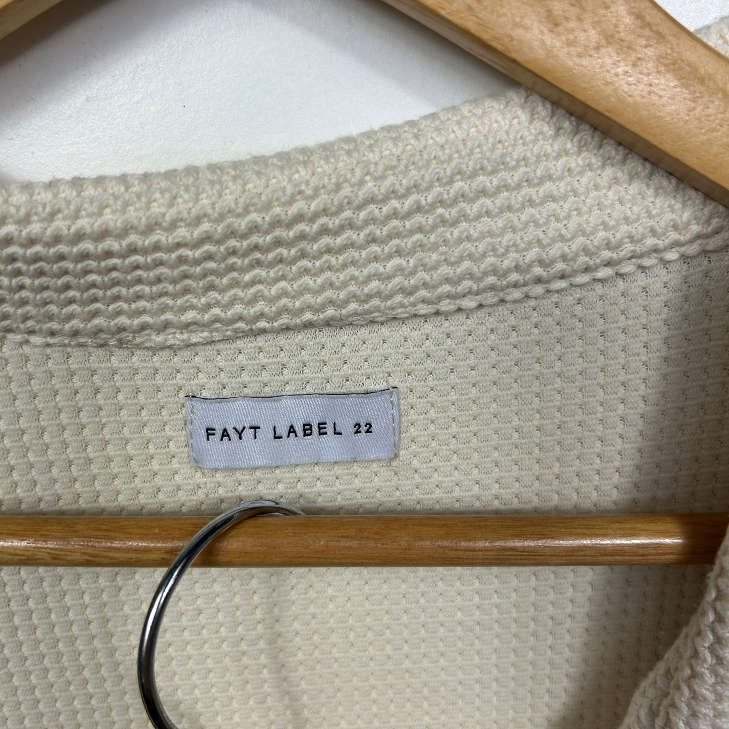 Fayt The Label Cream Textured Two-Piece Top and Skirt Set - Size 22