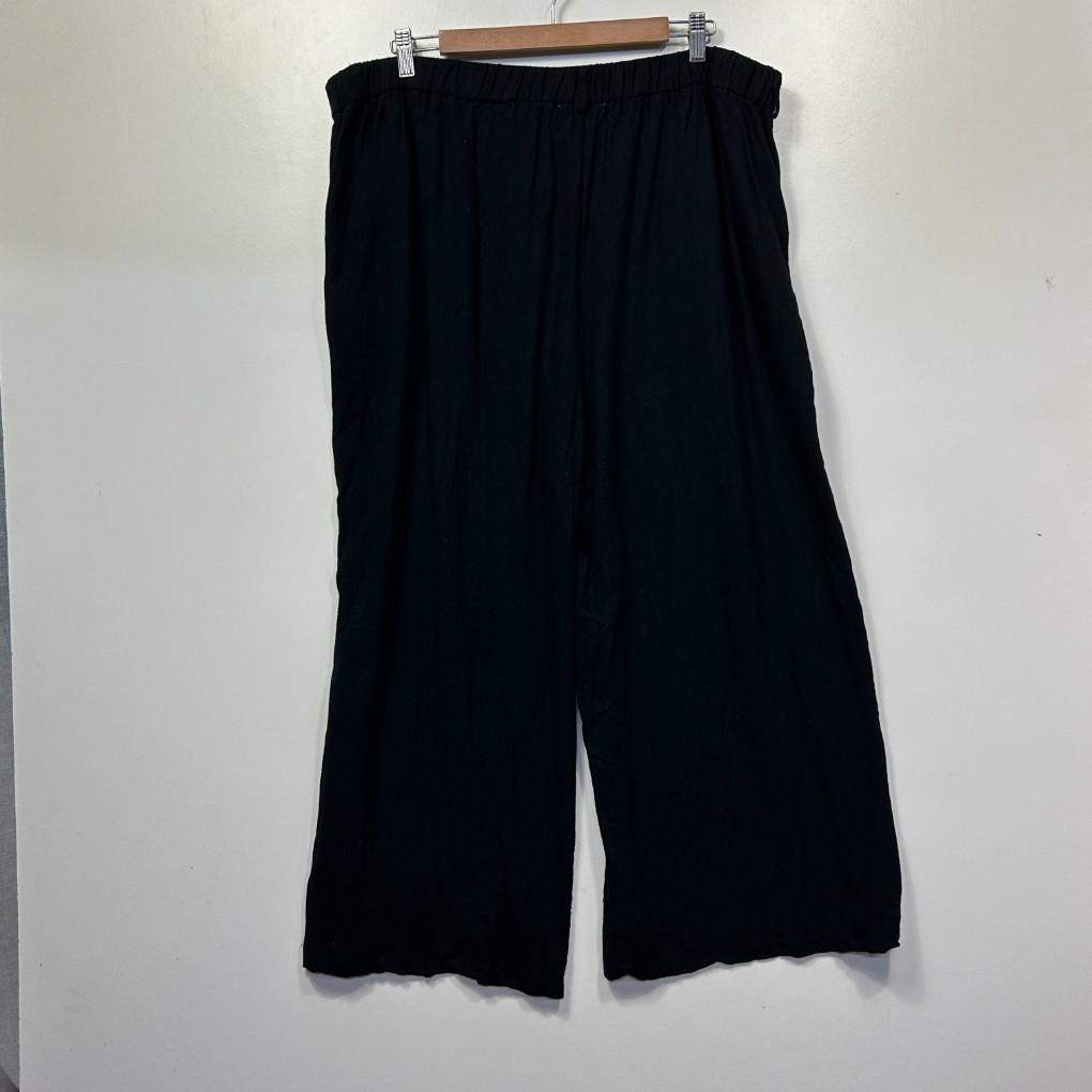 Orange Sherbet Black Linen Pants - Size 20