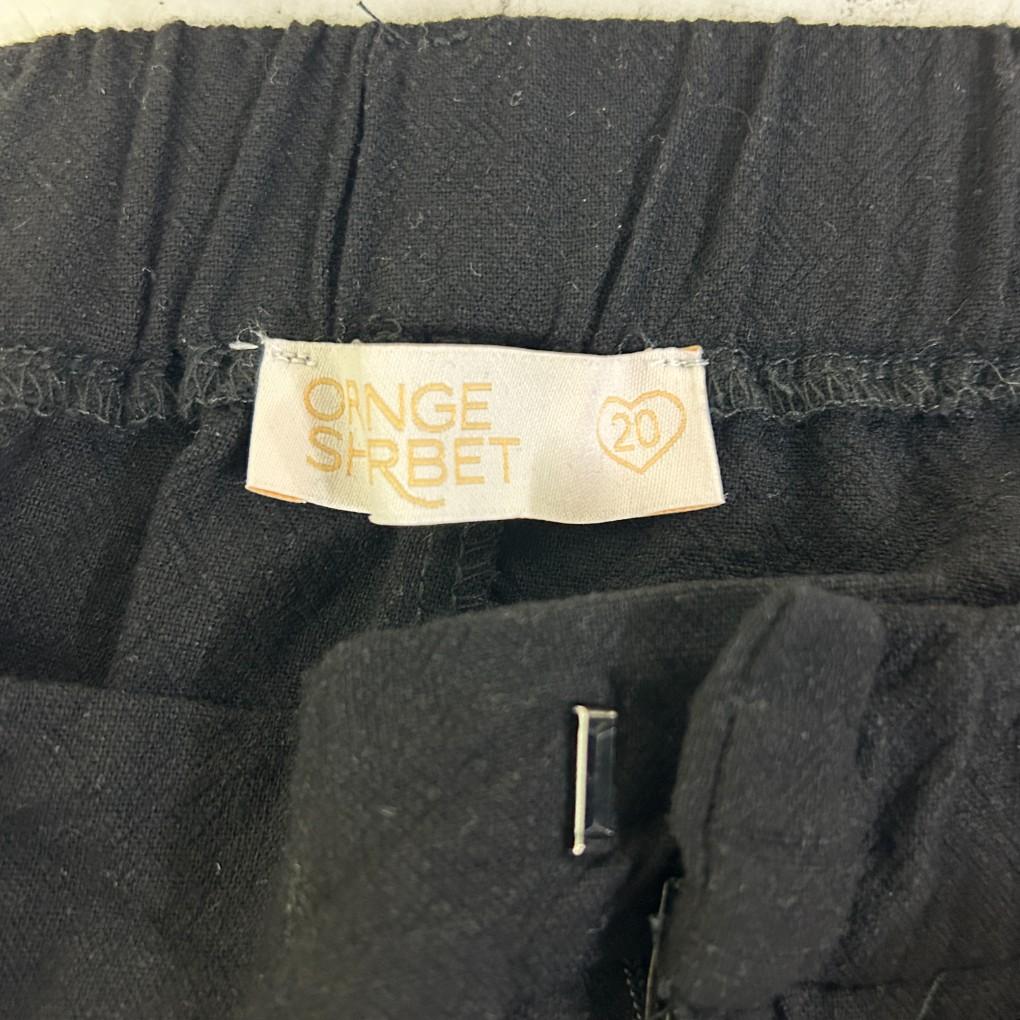 Orange Sherbet Black Linen Pants - Size 20
