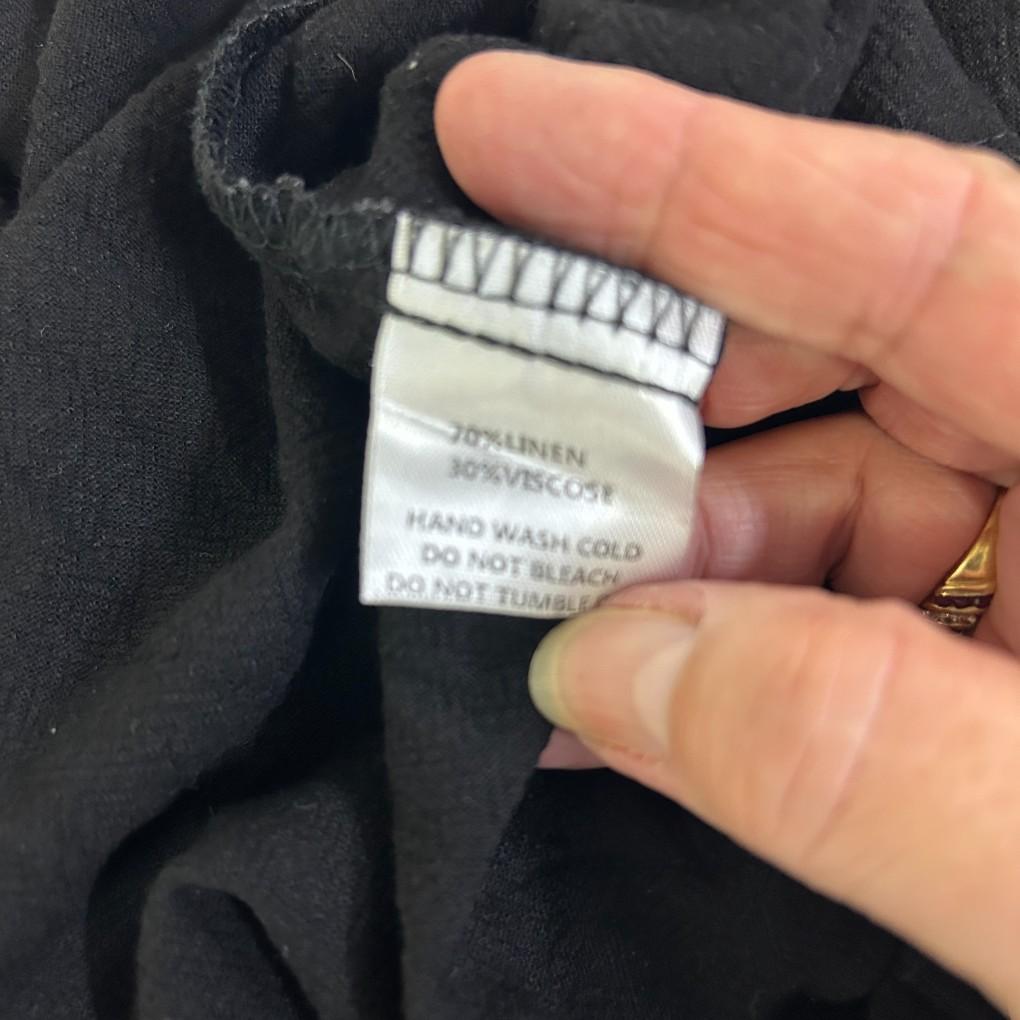 Orange Sherbet Black Linen Pants - Size 20