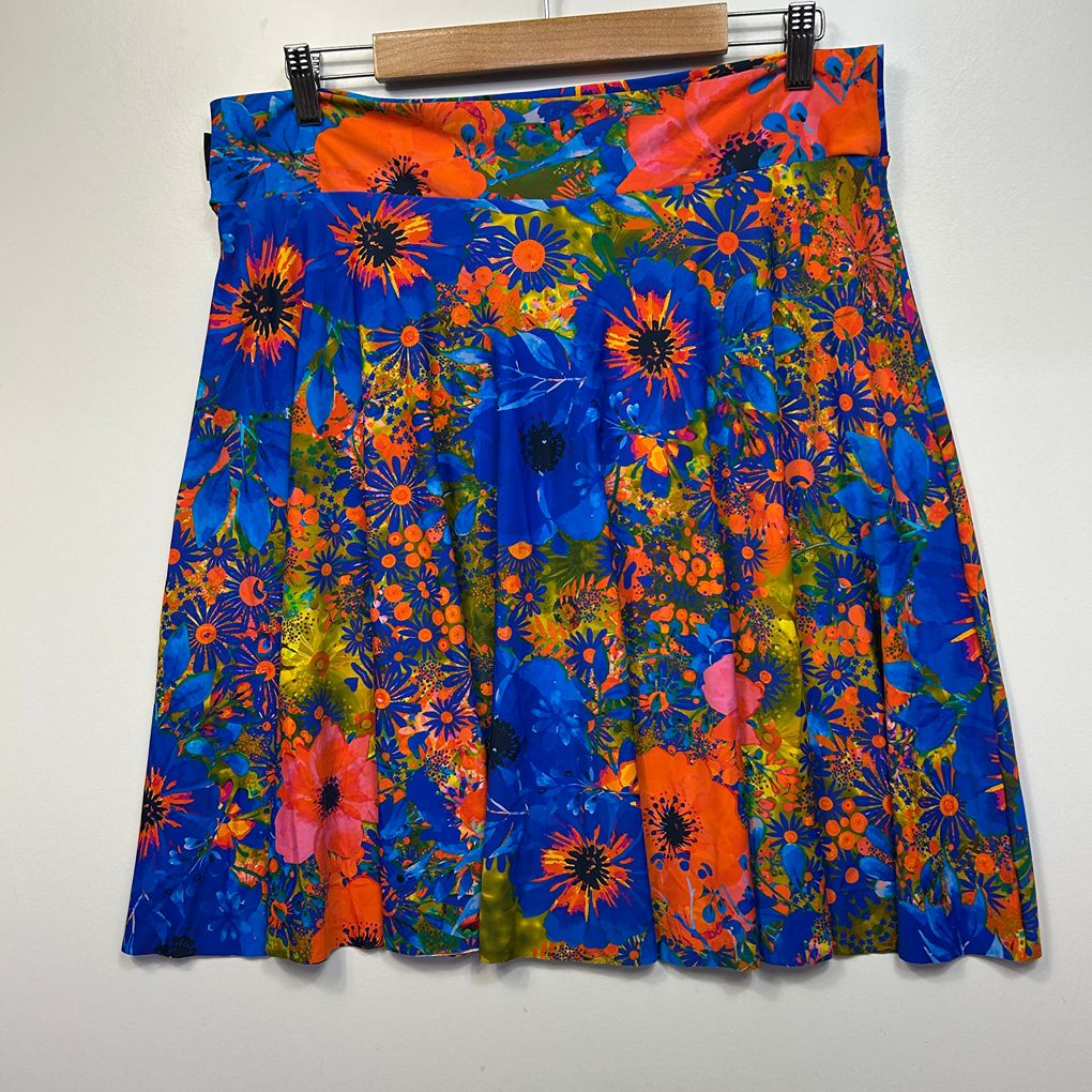 exoticathletica Multicoloured Floral Skater Skirt - Size 2XL