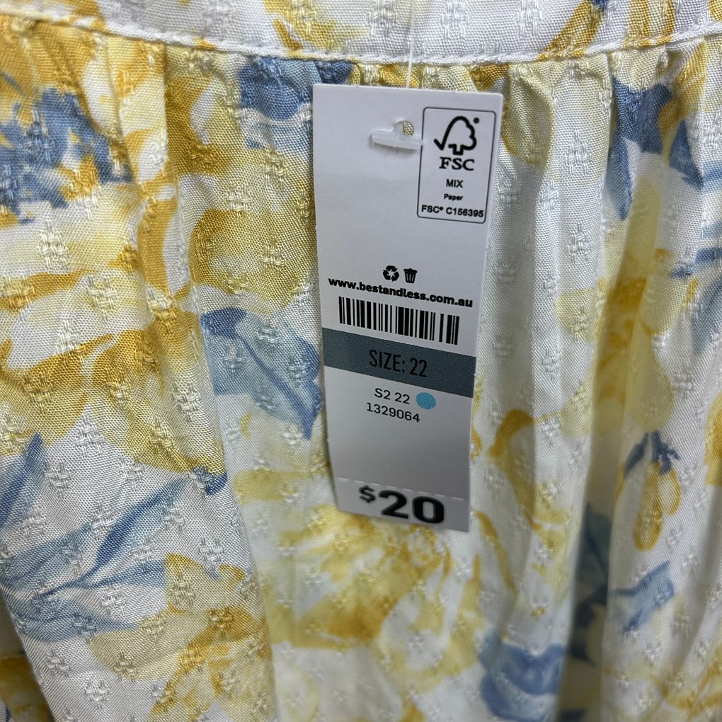 Ed.it.ed Yellow Floral Top - Size 22