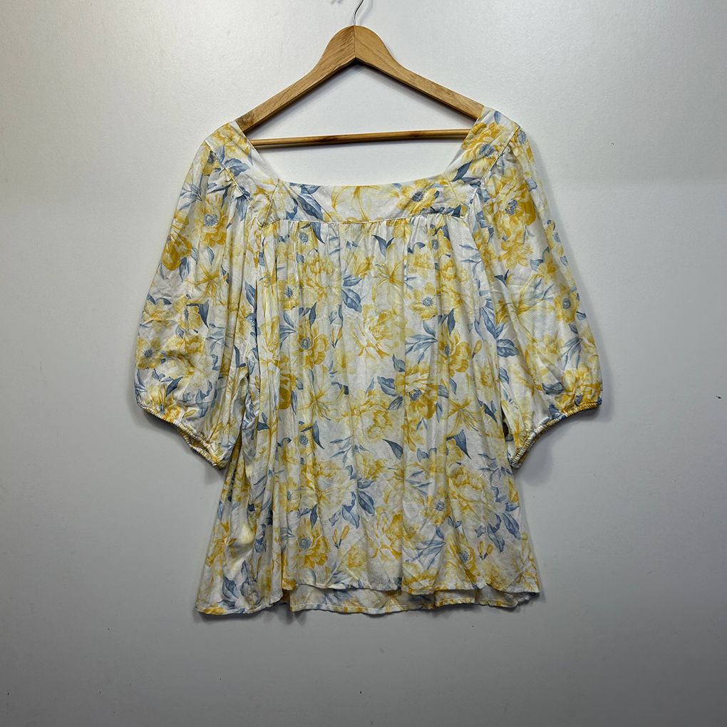 Ed.it.ed Yellow Floral Top - Size 22