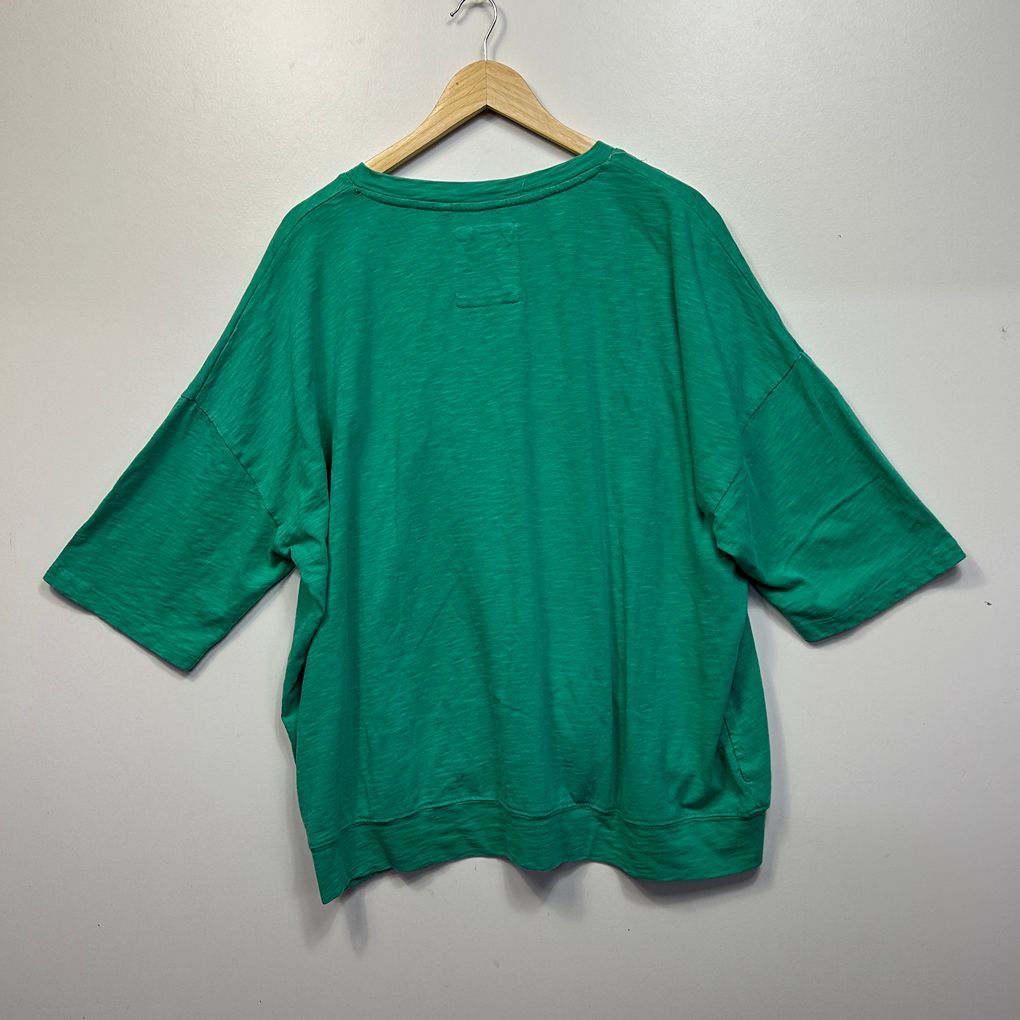 Elm Living Green Cotton Top - Size 16 (fault)