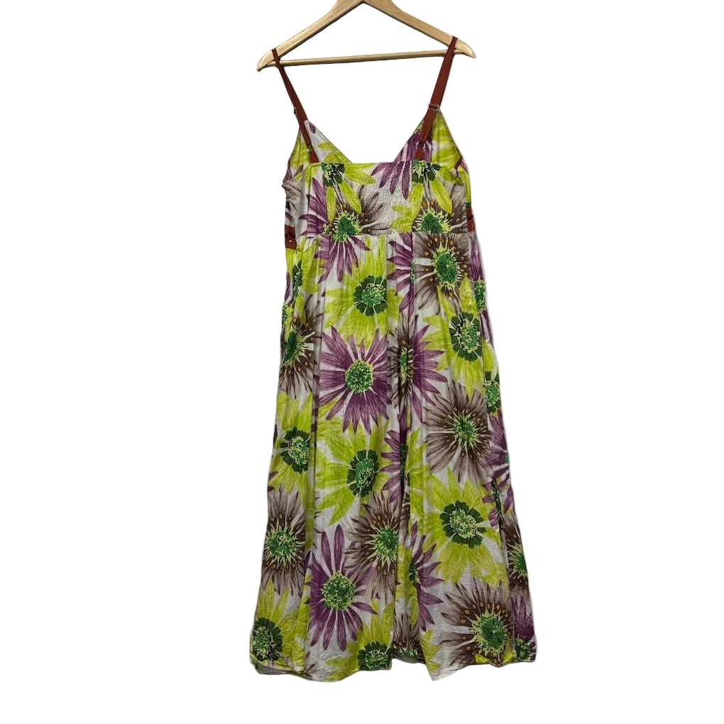 Geisha Girl Multicoloured Floral Cotton Maxi Dress - Size L