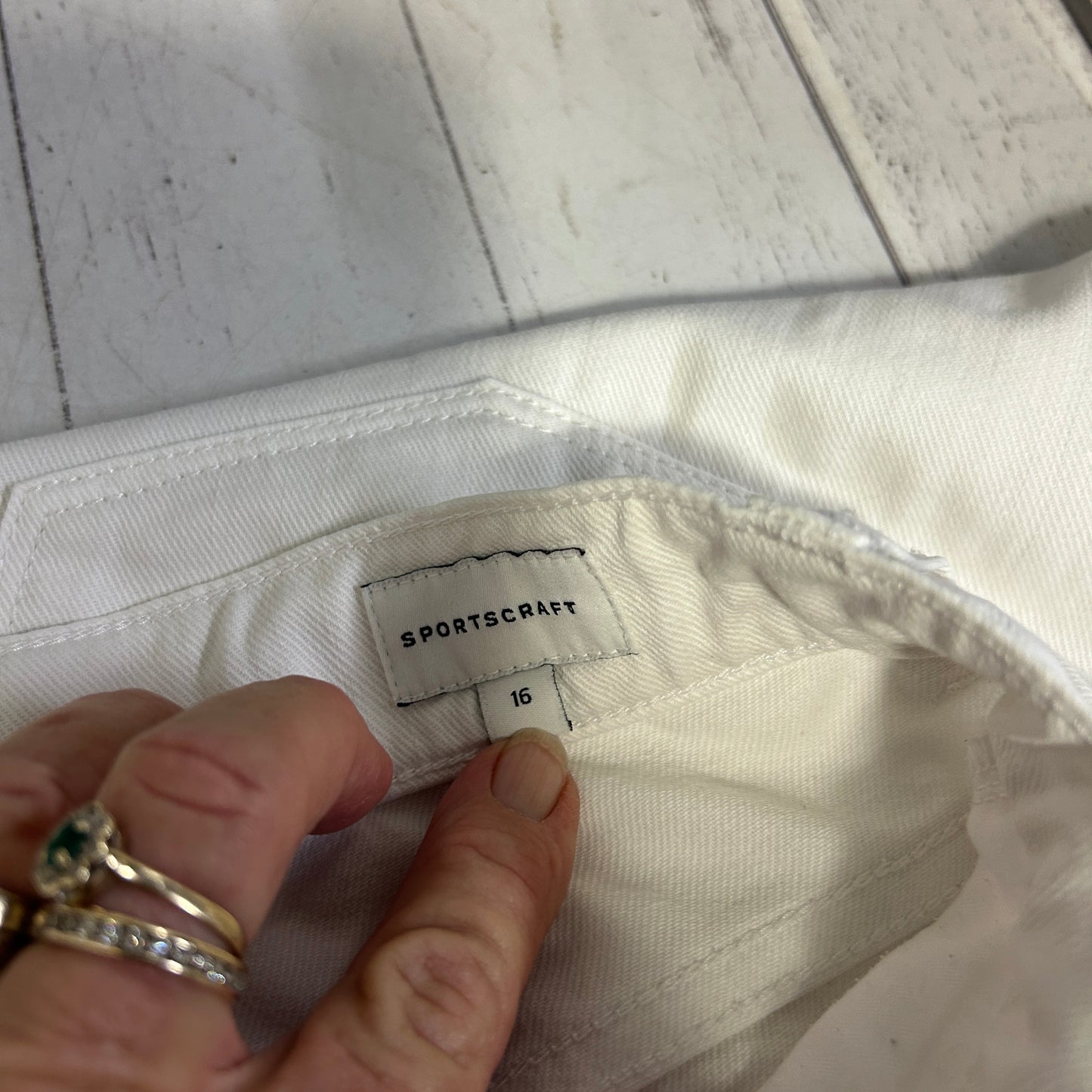 Sportscraft White Crop Jeans - Size 16
