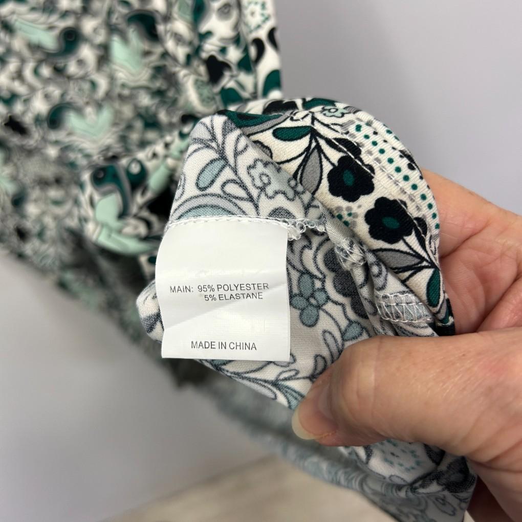 Leona Edmiston Green Geometric Print Dress - Size 16