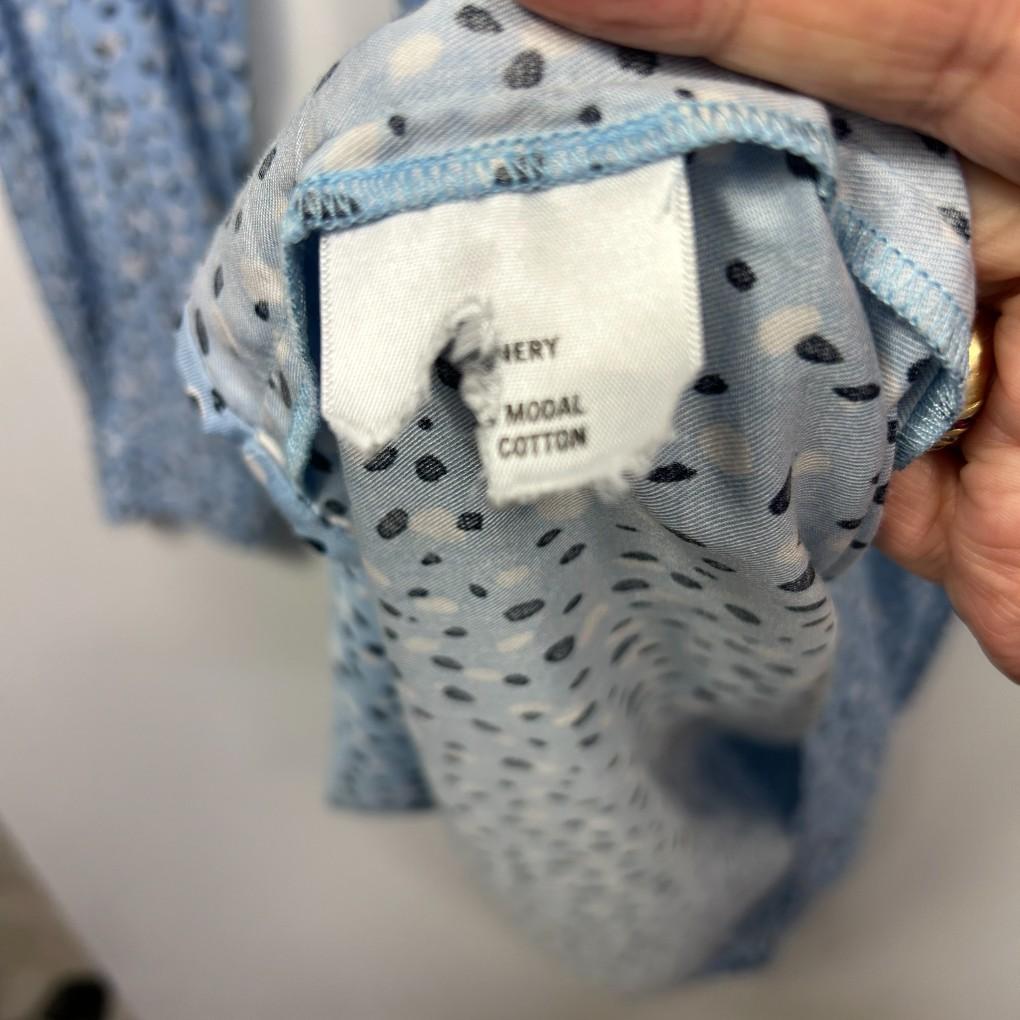 Trenery Blue Spot Cotton Shirt Dress - Size 16