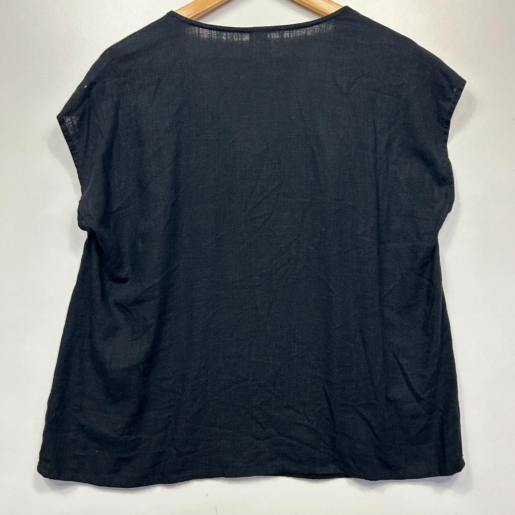 Anko Black Linen Sleeveless Top - Size 16