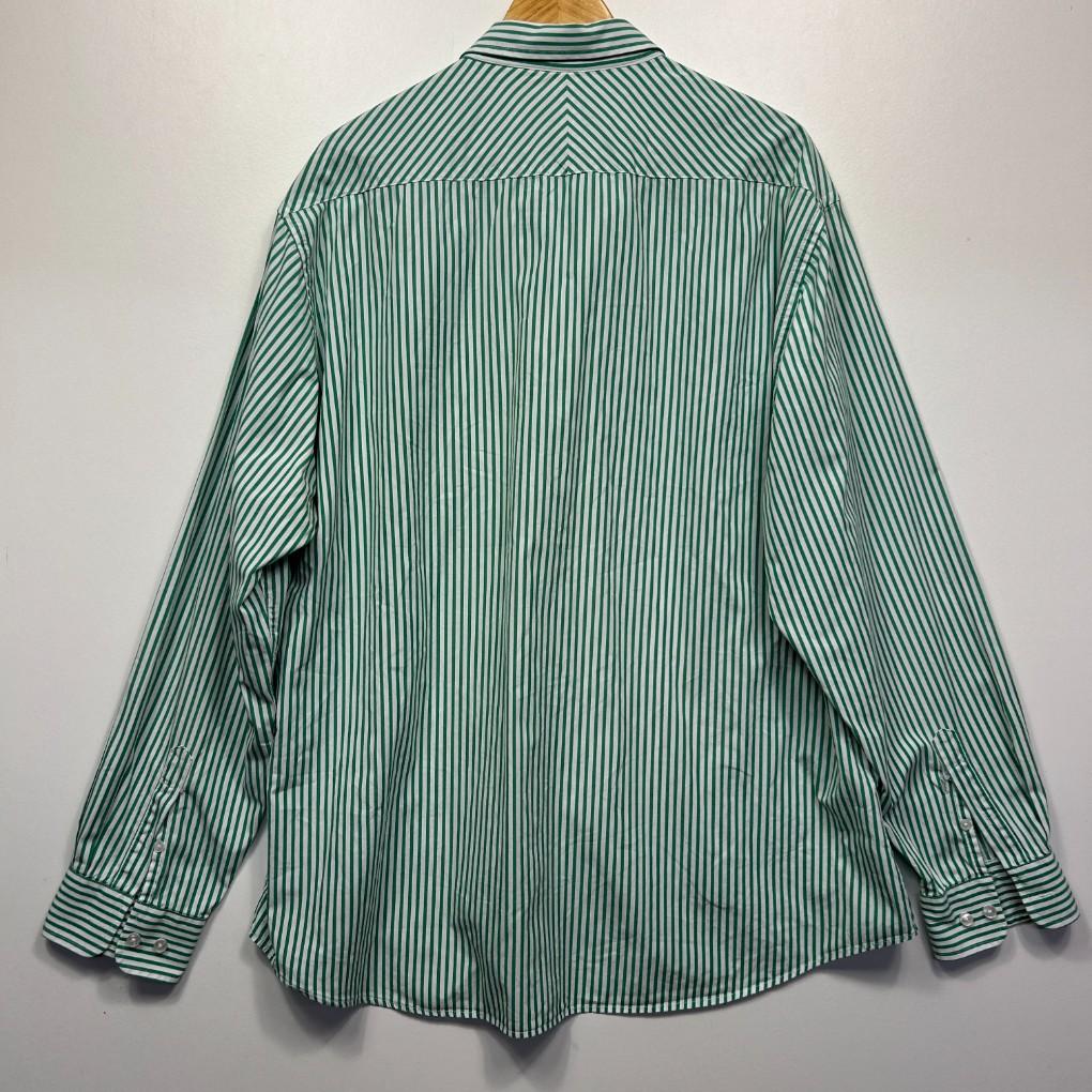 Pilbara Collection Green Striped Cotton Shirt - Size 3XL