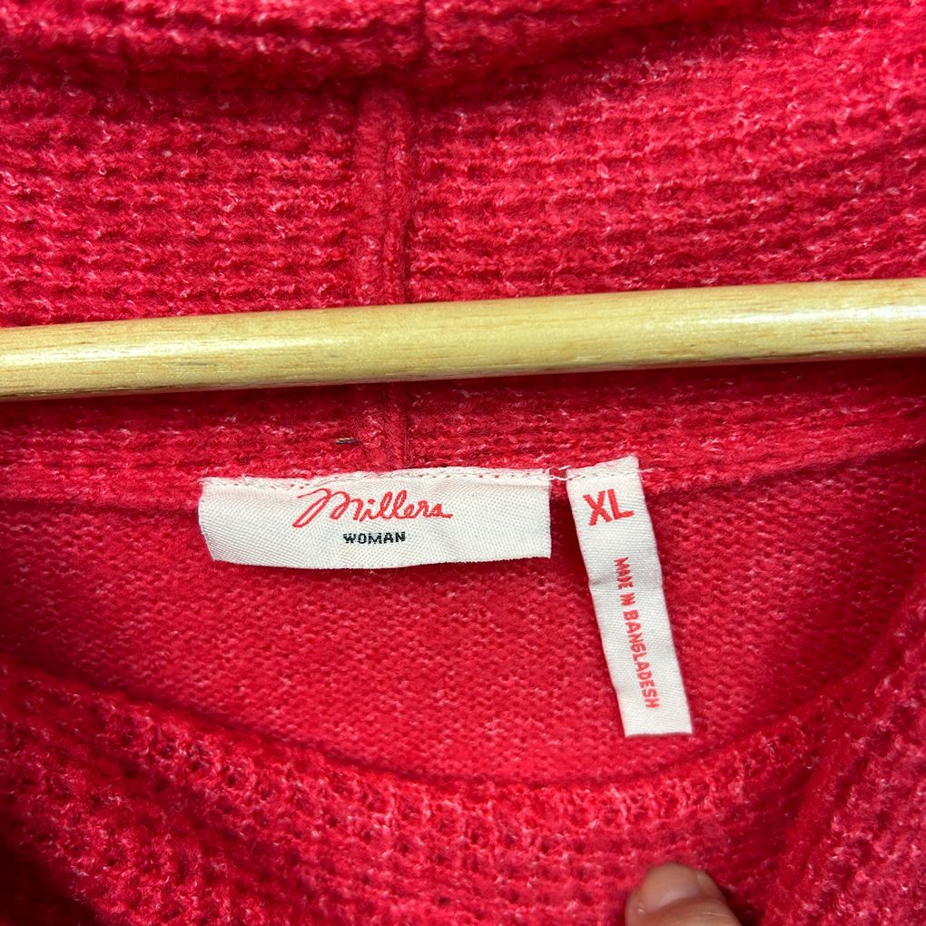 Millers Red Cowl Neck Jumper - Size XL
