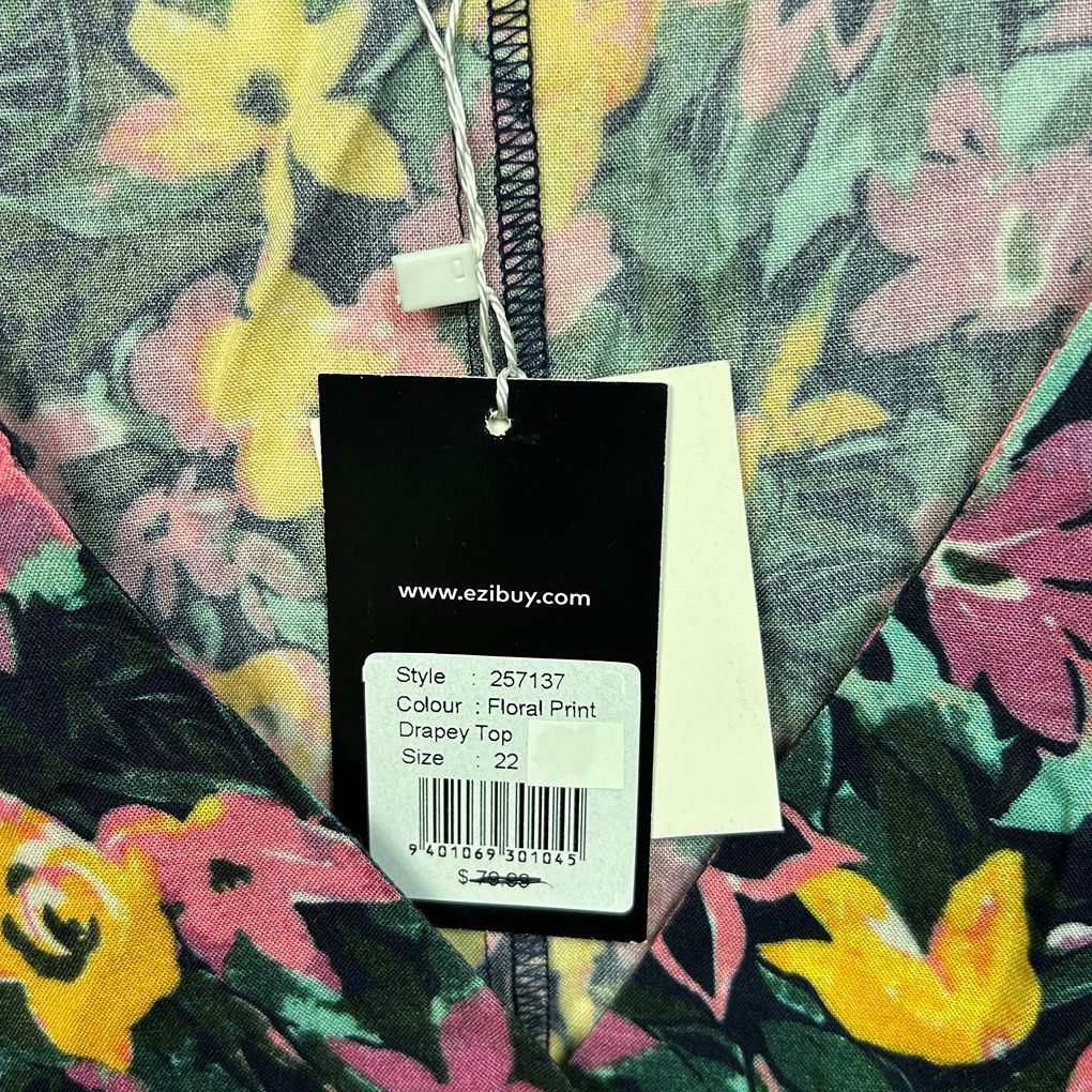 Capture Multicoloured Floral Top - Size 22