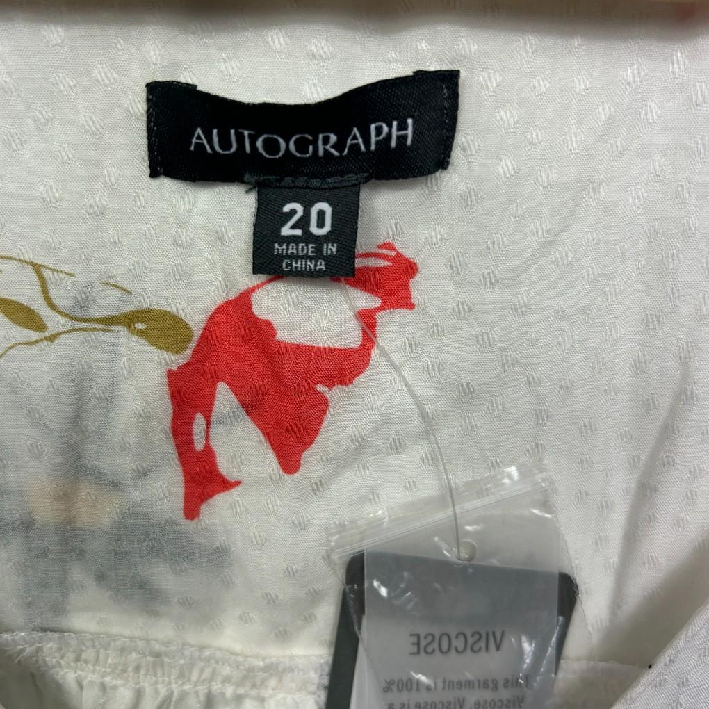 Autograph White Floral Top - Size 20