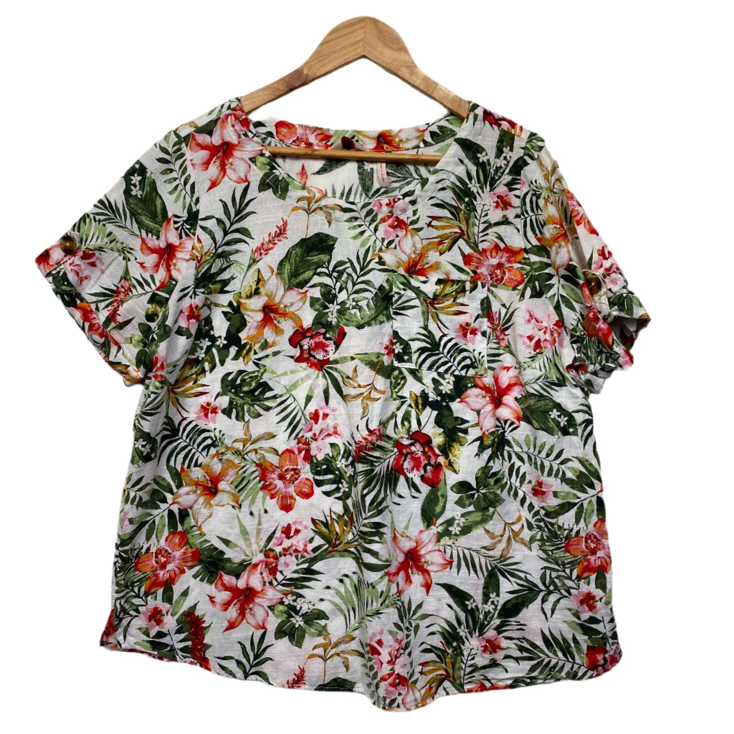 Millers Top Size 18 Plus Floral Short Sleeve 100% Cotton