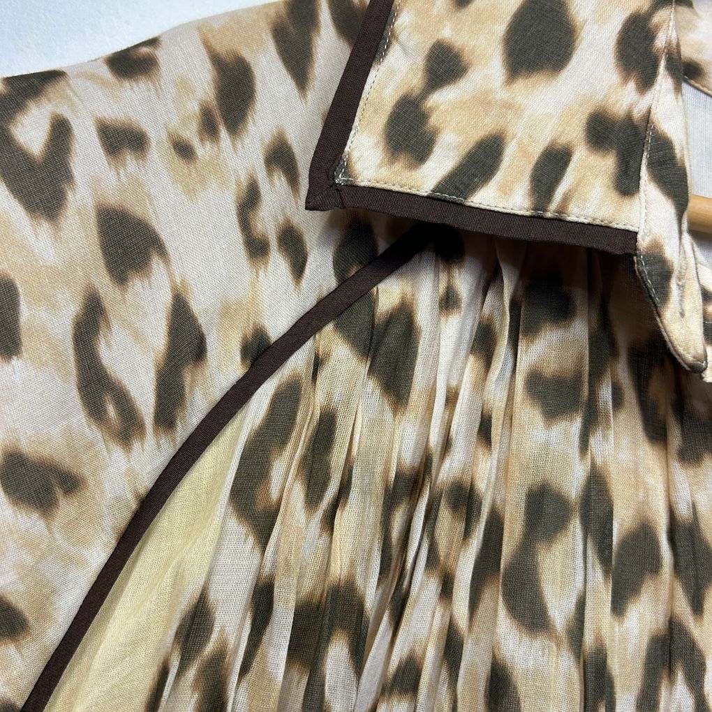 Aje Leopard Print Puff Sleeve Mini Dress - Size 16