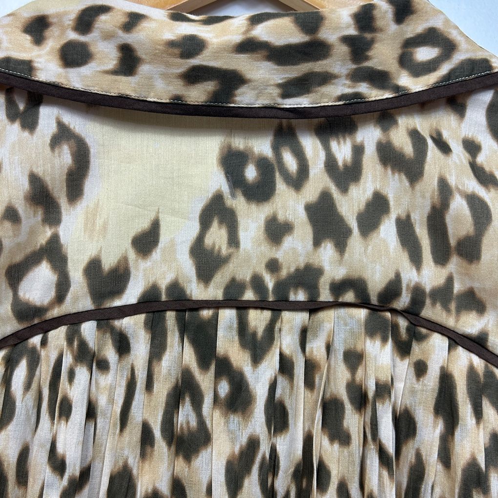 Aje Leopard Print Puff Sleeve Mini Dress - Size 16