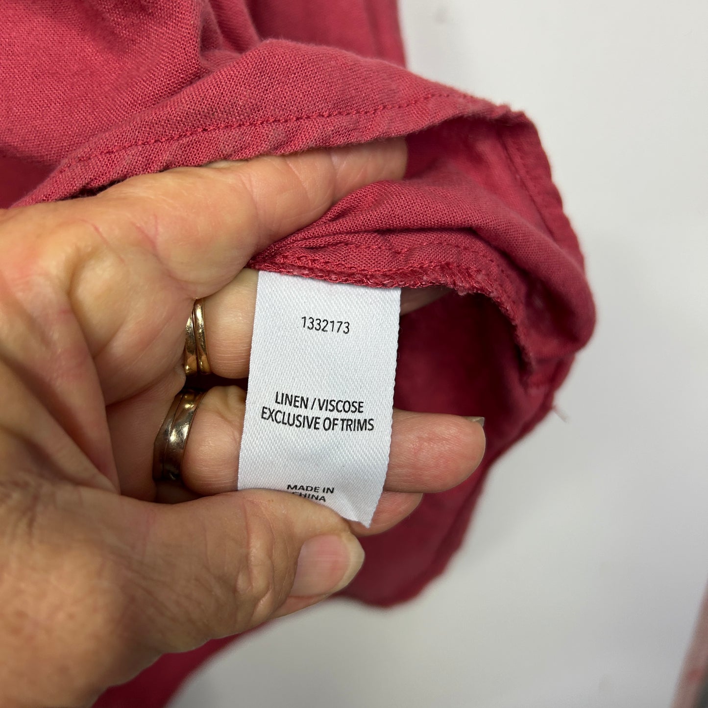 & me Red Button Up Roll Tab Linen Shirt - Size 16