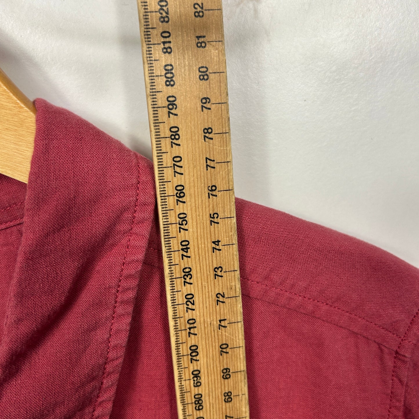 & me Red Button Up Roll Tab Linen Shirt - Size 16