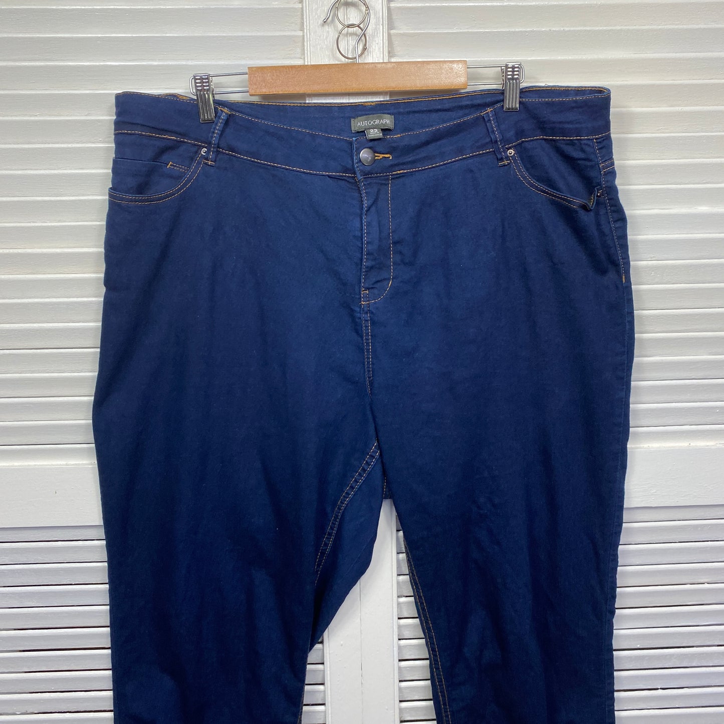 Autograph Cropped Jeans Size 22 Blue Pockets