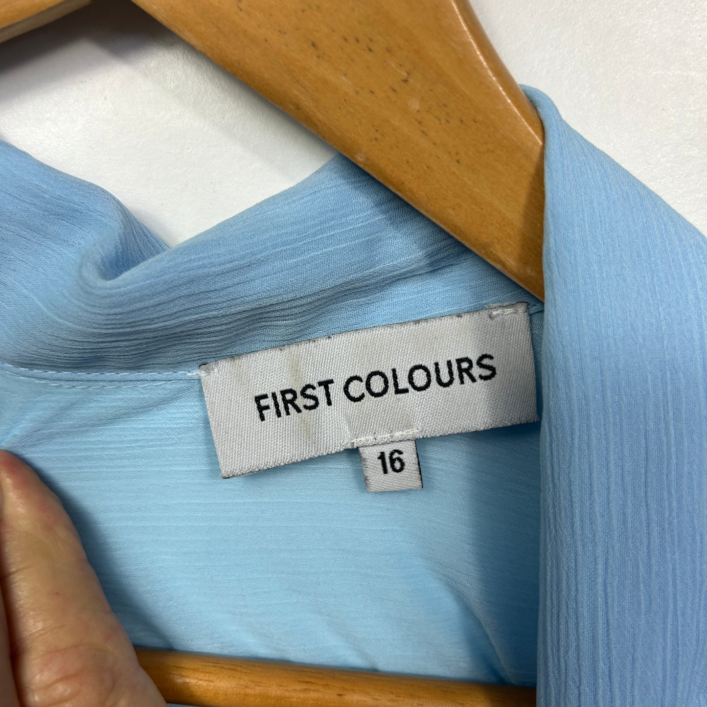 First Colours Light Blue Sheer Shirt - Size 16