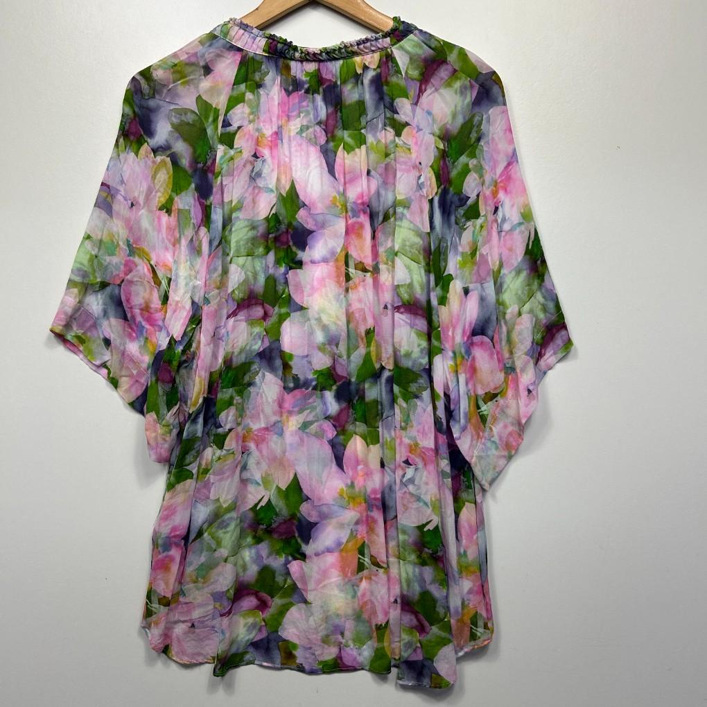 Sussan Floral Sheer Top - Size 16