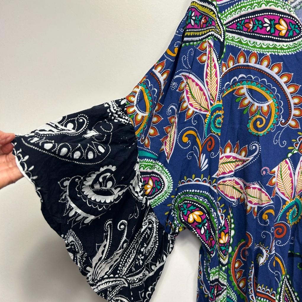Autograph Blue Paisley Top - Size 18