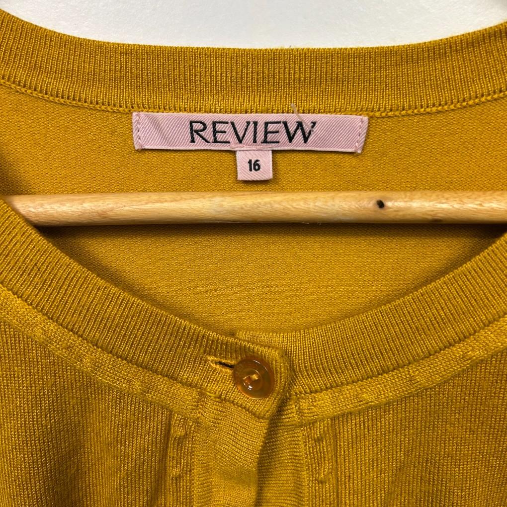 Review Mustard Cropped Cardigan - Size 16