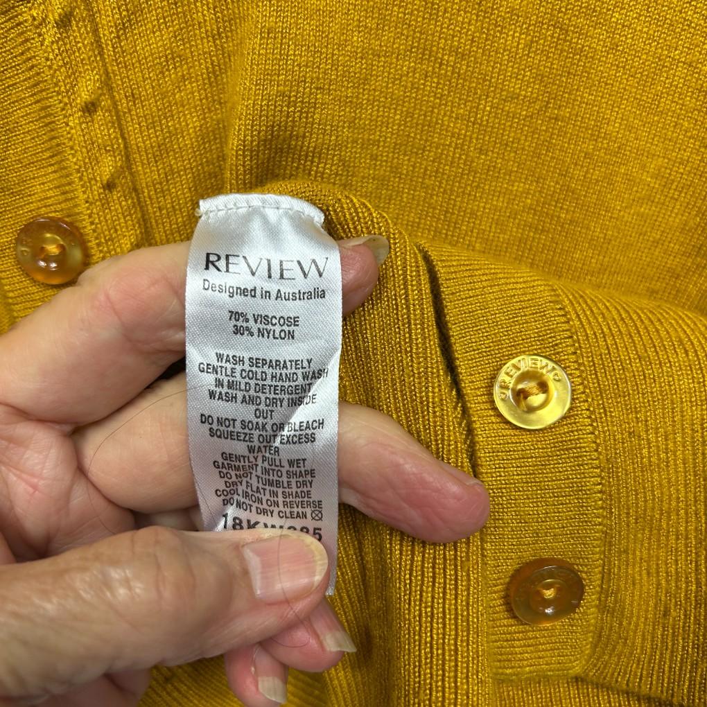 Review Mustard Cropped Cardigan - Size 16