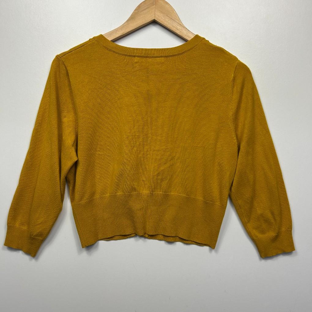 Review Mustard Cropped Cardigan - Size 16