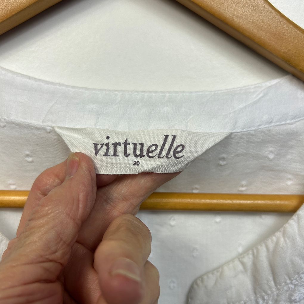 Virtuelle White Cotton Boho Top - Size 20