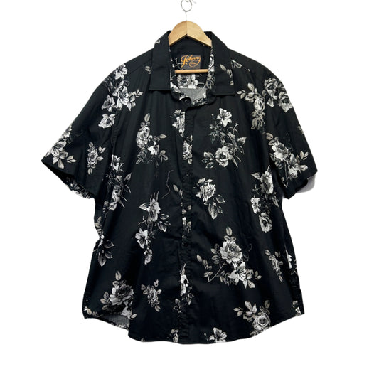 Johnny Bigg Shirt Size 4XL Black Floral Short Sleeve