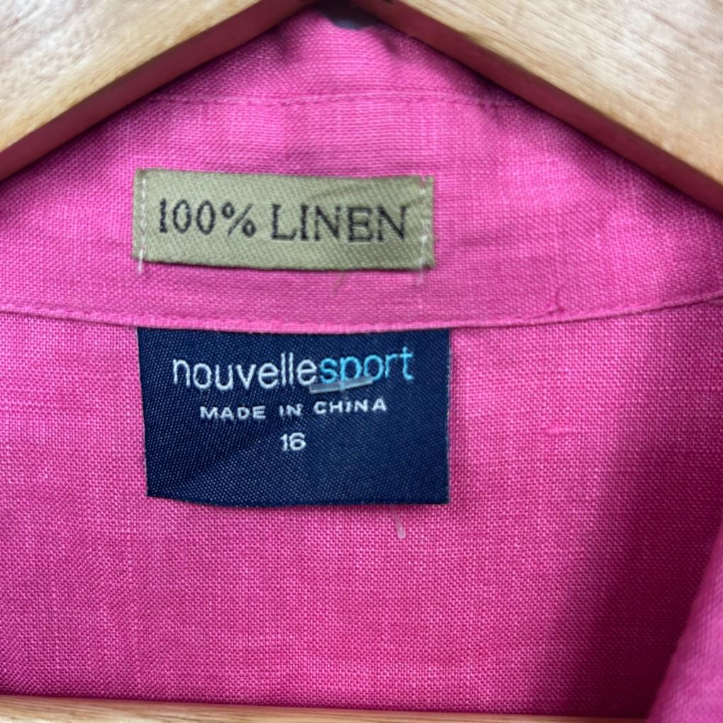 Nouvelle Pink Linen Shirt - Size 18