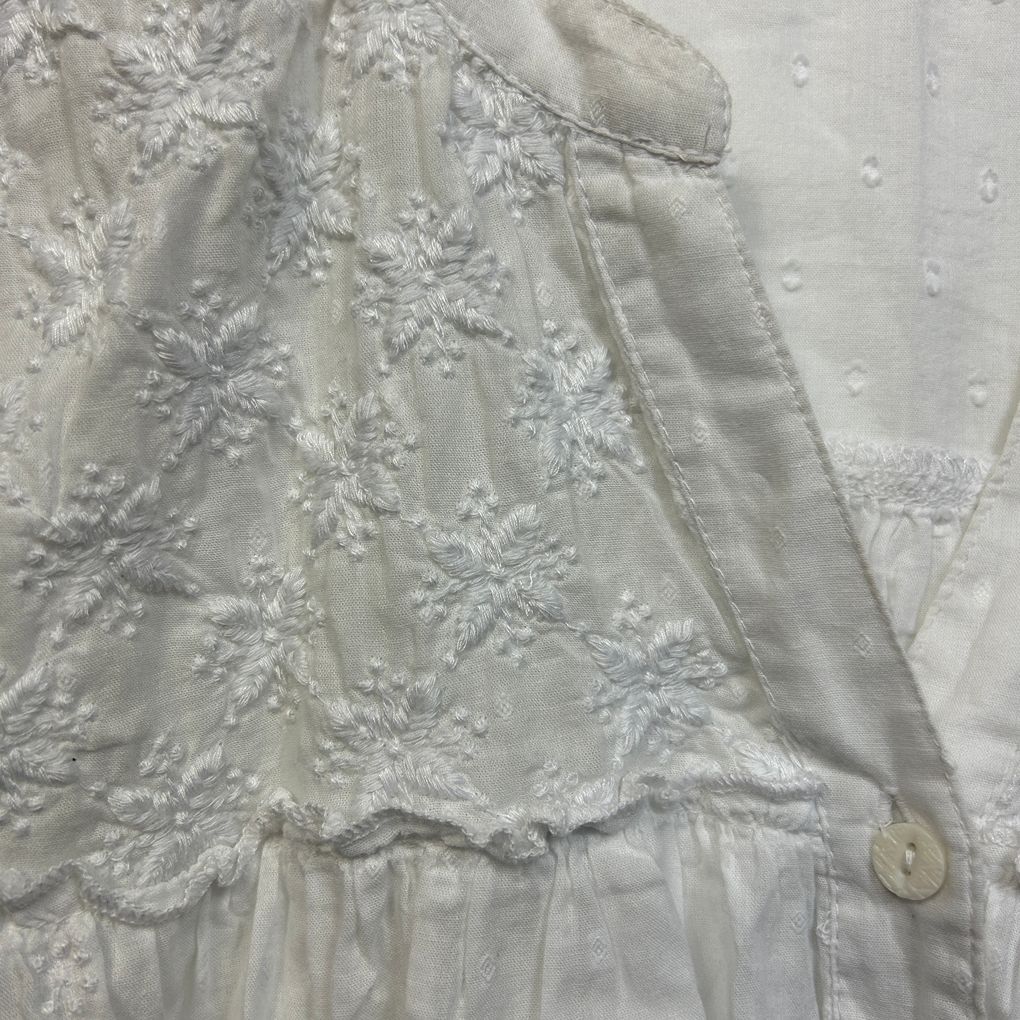 Virtuelle White Cotton Boho Top - Size 20