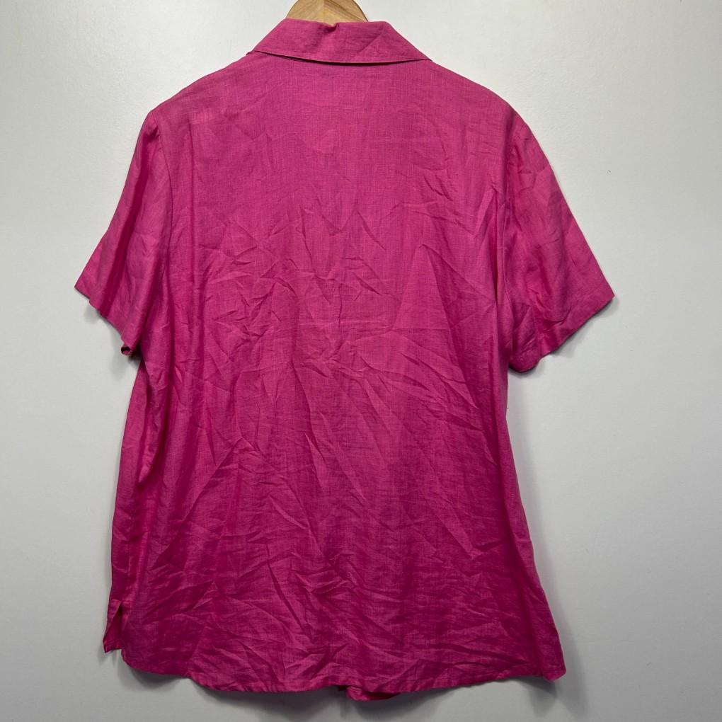 Nouvelle Pink Linen Shirt - Size 18