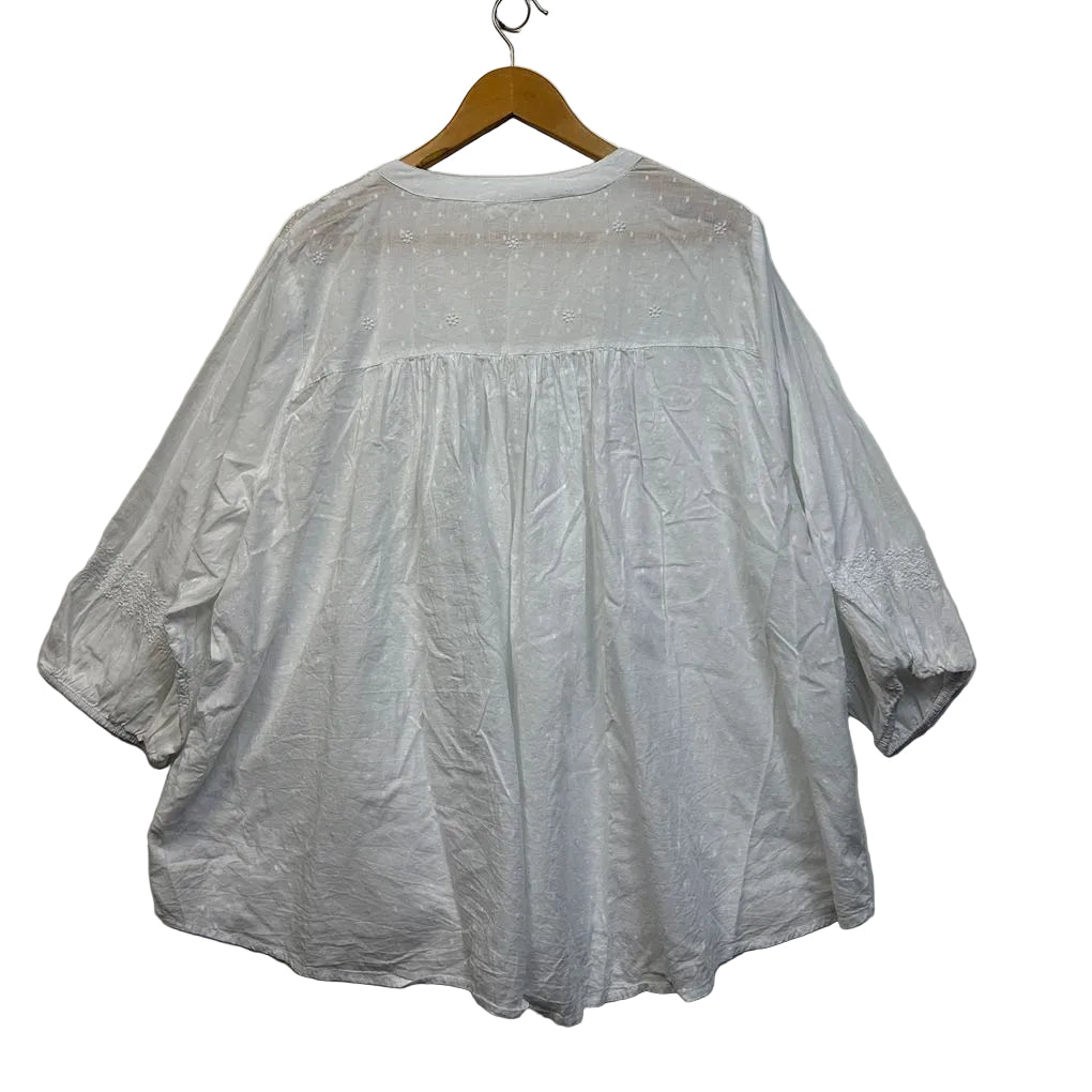 Virtuelle White Cotton Boho Top - Size 20