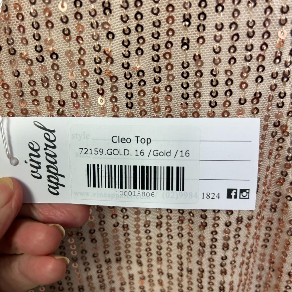 Vine Apparel Gold Sequin Top - Size 18