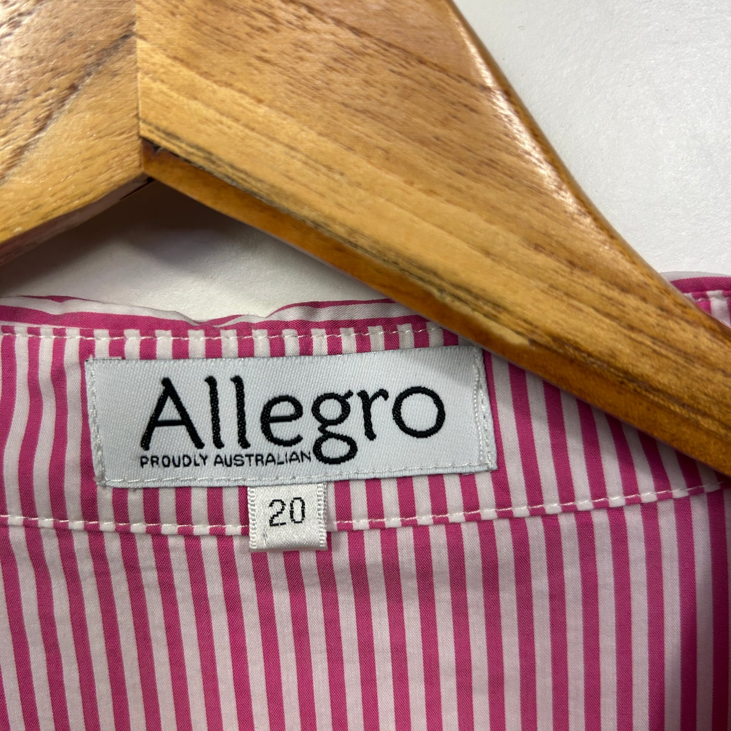 Allegro Pink Striped Long Sleeve Shirt - Size 20